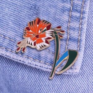 Tiger Lily Metal Enamel Pin, Tiger and Lily Mixed Together